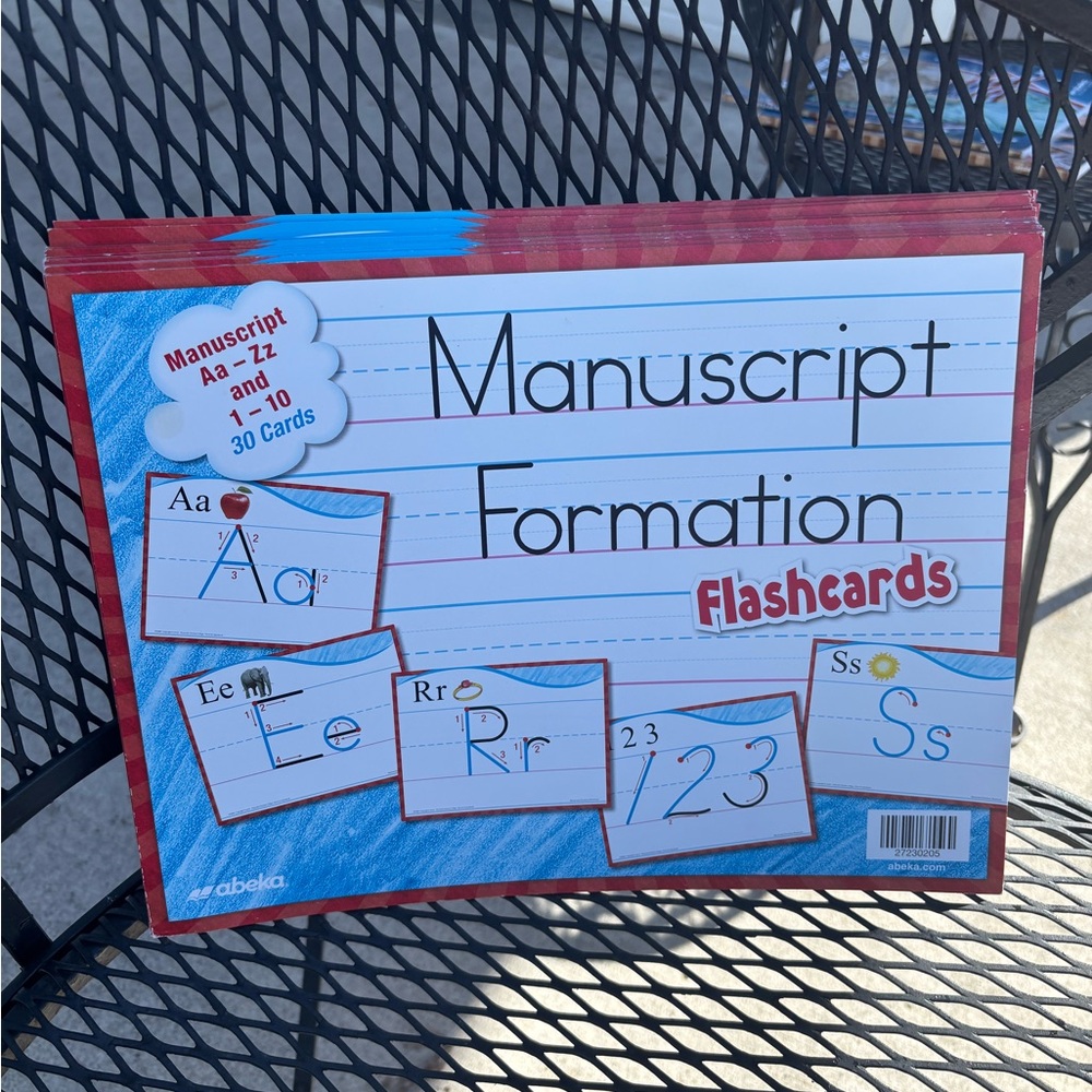 Abeka homeschool curriculum Manuscript Formation Flashcards all 30 cards - big